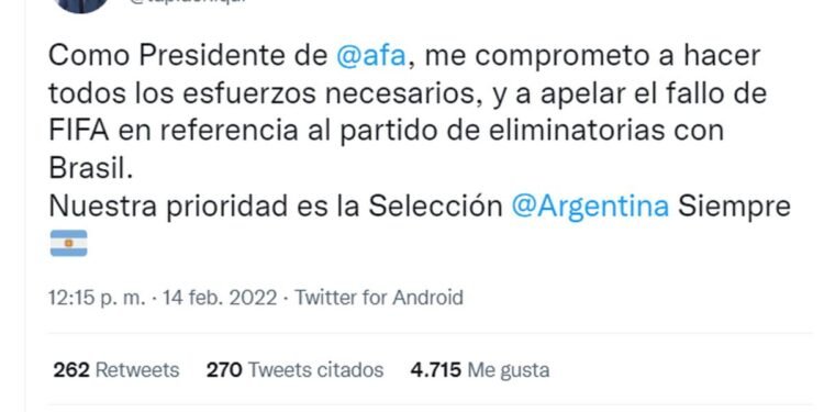AFA apela el fallo de la FIFA
