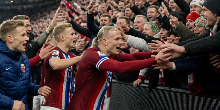 La singular celebración de los futbolistas noruegos con sus seguidores tras avanzar en el Mundial 2026