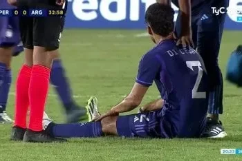 Lesión grave de Marcos Di Césare durante el partido ante Argentinos Juniors